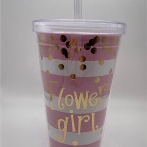 Flower girl 10 oz cup with lid and straw plus activity matts
